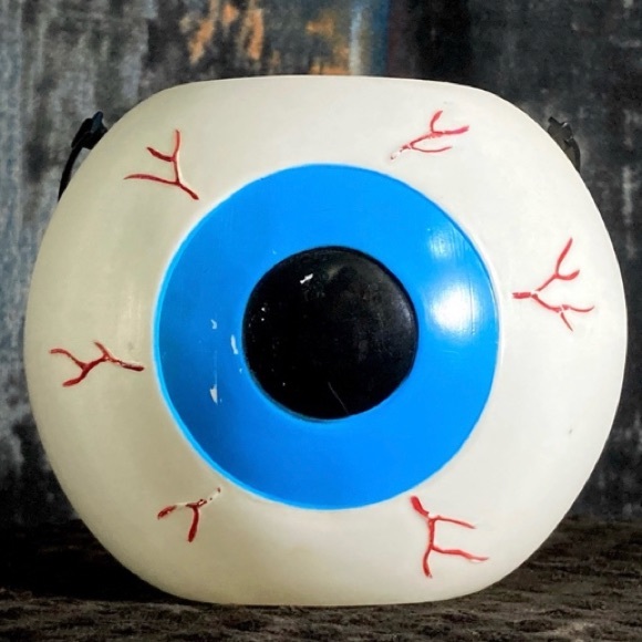 Vintage Other - RARE Vintage Halloween Eye Eyeball Blow Mold Candy Pail Creepy Cute Decor
